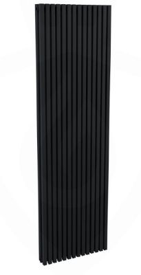 ULTRAHEAT KLON METALLIC BLACK H1800mm x W231mm MINIMALIST VERTICAL DOUBLE 'D' TUBE RADIATOR, KD1806B